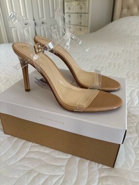 Jessica Simpson Clear Strap Nude High Heel Sandals